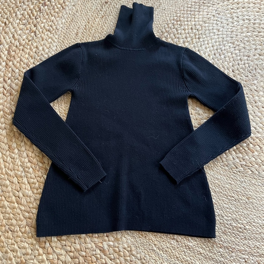Gap Maternity Black Ribbed Turtleneck Sweater, Small